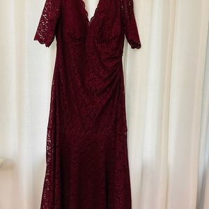 Burgundy mermaid gown dress